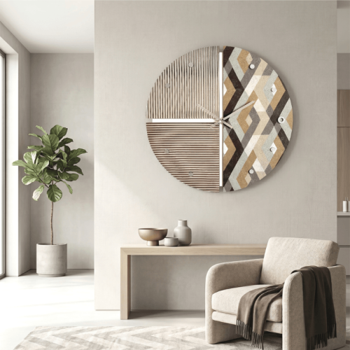 OROLOGIO LOCUS CON ELEMENTI SPECCHIO E CARTA DA PARATI